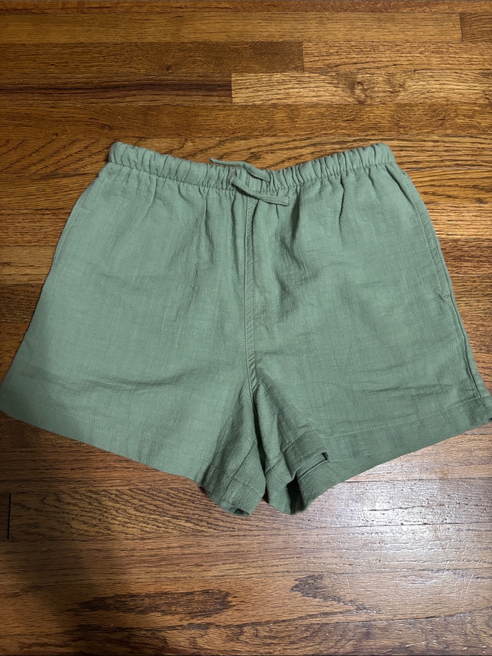 NWOT Joe Fresh girls green linen shorts M 7-8